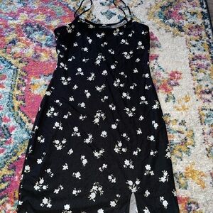 Forever 21 Black Floral Midi Dress